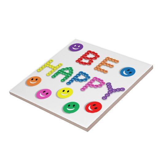 Face Wees blij Tegeltje (Zijkant)