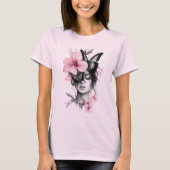 face woman nature butterfly t-shirt (Voorkant)