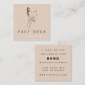 Face Yoga Botanisch Vrouw Face Wellness Vierkante Visitekaartje (Voorkant / Achterkant)