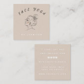 Face Yoga Instructor Line Drawn Boho Messy Bun Vierkante Visitekaartje (Voorkant / Achterkant)