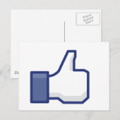 Facebook-achtige Button Briefkaart (Voorkant / Achterkant)