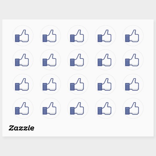 Facebook-achtige Button Ronde Sticker (Vel)