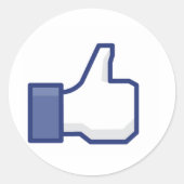 Facebook-achtige Button Ronde Sticker (Voorkant)