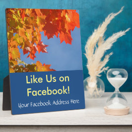 Facebook-adres hier teken Like Us Herfstbladeren Fotoplaat