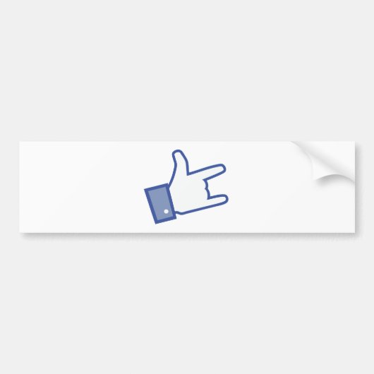 Facebook als You Rock-duim Rock-pictogram en Roll- Bumpersticker (Voorkant)