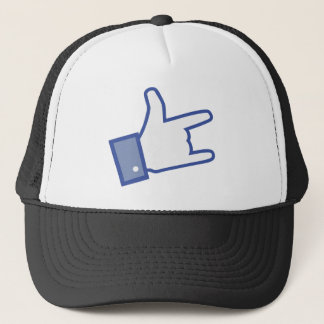 Facebook als You Rock-duim Rock-pictogram en Roll- Trucker Pet