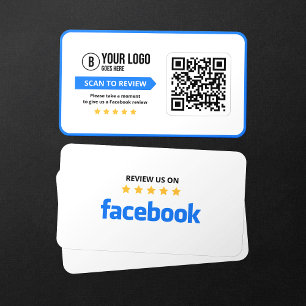 Facebook Bedrijfsbeoordeling 5 sterren Scanbare QR Visitekaartje