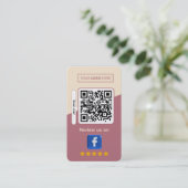 Facebook bedrijfsbeoordeling met QR-code Visitekaartje (Staand voorkant)