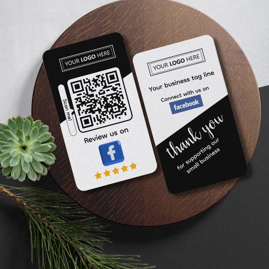 Facebook-bedrijfsbeoordeling met QR-code Visitekaartje