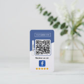 Facebook bedrijfsbeoordeling met QR-code Visitekaartje (Staand voorkant)