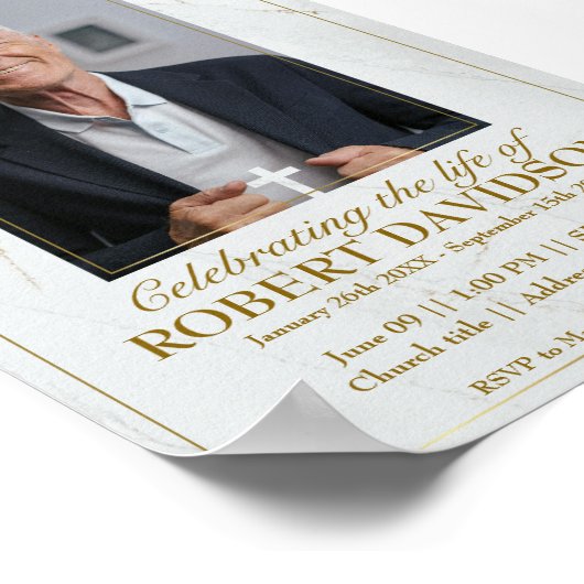 Facebook begrafenisaankondiging Instant Download Poster (Hoek)