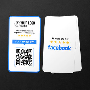Facebook Business Review 5-sterren scannbare QR-co Visitekaartje