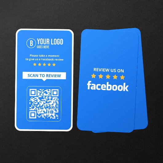 Facebook Business Review 5-sterren scannbare QR-co Visitekaartje
