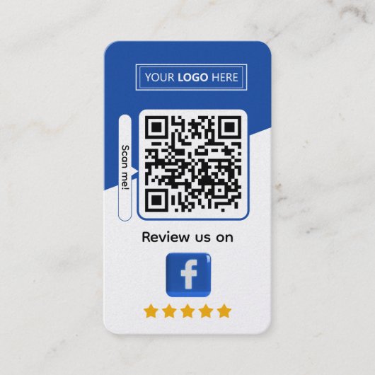 Facebook Business Review met QR Code Visitekaartje (Voorkant)