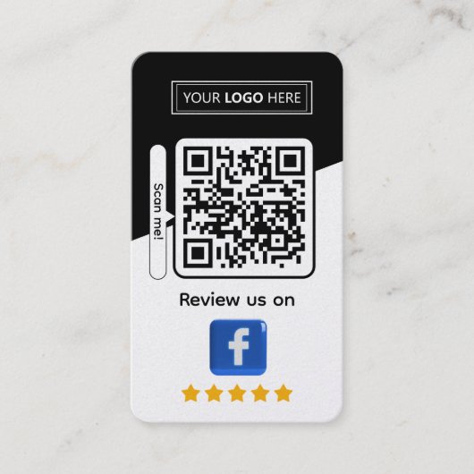 Facebook Business Review met QR Code Visitekaartje (Voorkant)