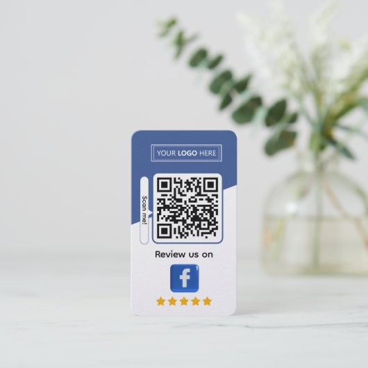 Facebook Business Review met QR Code Visitekaartje (Staand voorkant)