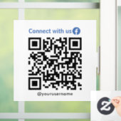 Facebook Connect Met Ons QR Code Wit Raamsticker (Huis)