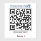Facebook Connect Met Ons QR Code Wit Sticker (Vel)