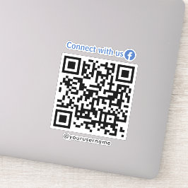 Facebook Connect Met Ons QR Code Wit Sticker
