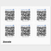 Facebook Connect Met Ons QR Code Wit Vierkante Sticker (Vel)
