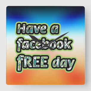 Facebook Free Day Vierkante Klok