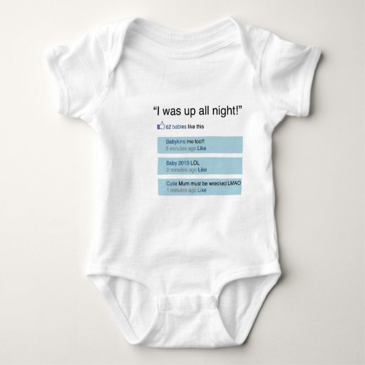 Facebook Geïnspireerde Romper voor slapeloze beuge (Voorkant)