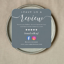 Facebook Instagram Logo Laat ons een Review Navy Vierkante Visitekaartje