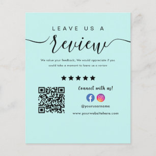 Facebook Instagram Logo QR code Laat ons een Revie Flyer