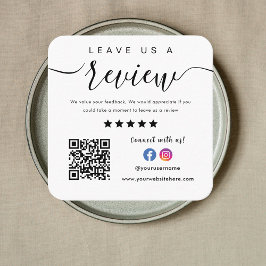 Facebook Instagram Logo QR code Laat ons een Revie Vierkante Visitekaartje