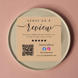 Facebook Instagram Logo QR code Laat ons een Revie Vierkante Visitekaartjes