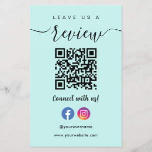 Facebook Instagram QR code Laat ons een Review Flyer