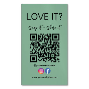 Facebook-instagram Snap and Share Qr Code Magnetisch Visitekaartje