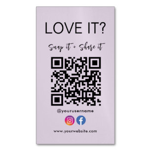 Facebook-instagram Snap and Share Qr Code Magnetisch Visitekaartje