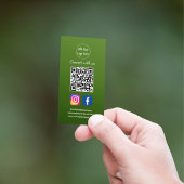 Facebook Instagram Social Media QR Code Groen Visitekaartje