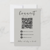 Facebook Instagram TikTok Moderne Zachte Grijze QR Kaart (Voorkant)