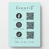 Facebook Instagram TikTok QR Code Baby Blauw Fotoplaat (voorkant)