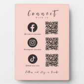 Facebook Instagram TikTok QR Code Blush Roze Fotoplaat (voorkant)