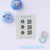 Facebook Instagram TikTok QR Code Lichtgrijs Flyer (Enkel)
