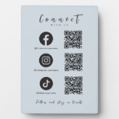 Facebook Instagram TikTok QR Code Light Navy Fotoplaat (voorkant)