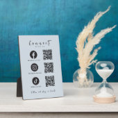 Facebook Instagram TikTok QR Code Light Navy Fotoplaat (Zijkant)