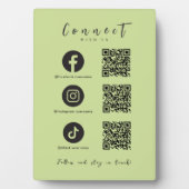 Facebook Instagram TikTok QR Code Lime Green Fotoplaat (voorkant)