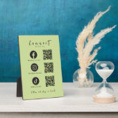 Facebook Instagram TikTok QR Code Lime Green Fotoplaat (Zijkant)