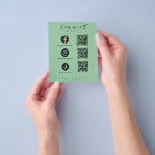 Facebook Instagram TikTok QR Code Mint Groen Flyer (Hand)