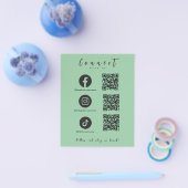 Facebook Instagram TikTok QR Code Mint Groen Flyer (Enkel)