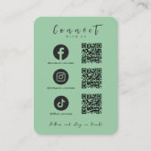Facebook Instagram TikTok QR Code Mint Groen Visitekaartje (Voorkant)
