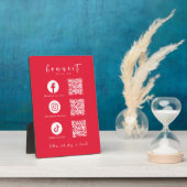 Facebook Instagram TikTok QR Code Modern Rood Fotoplaat (Zijkant)