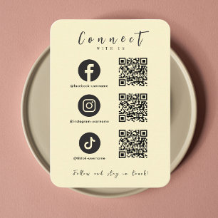 Facebook Instagram TikTok QR Code Soft Groovy Visitekaartje
