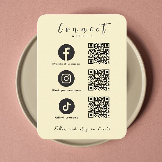 Facebook Instagram TikTok QR Code Soft Groovy Visitekaartje