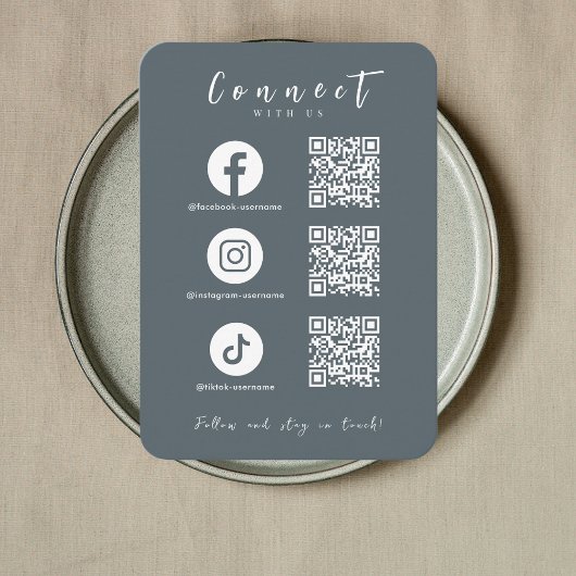 Facebook Instagram Tiktok QR Code Stijlvolle Marin Visitekaartje