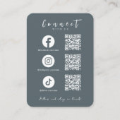 Facebook Instagram Tiktok QR Code Stijlvolle Marin Visitekaartje (Voorkant)